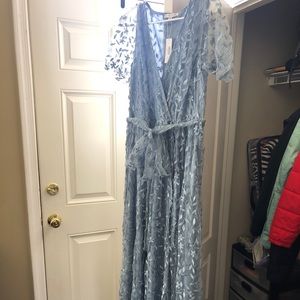NWT Maxi Dress (Marseille Embossed Maxi Dress, Dusty Blue, Size XL)